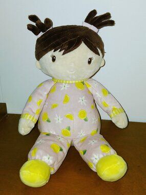 Douglas Cuddle Toys Lainey Lemon Brunette Girl Doll Plush Stuffed Toy 12”, excel